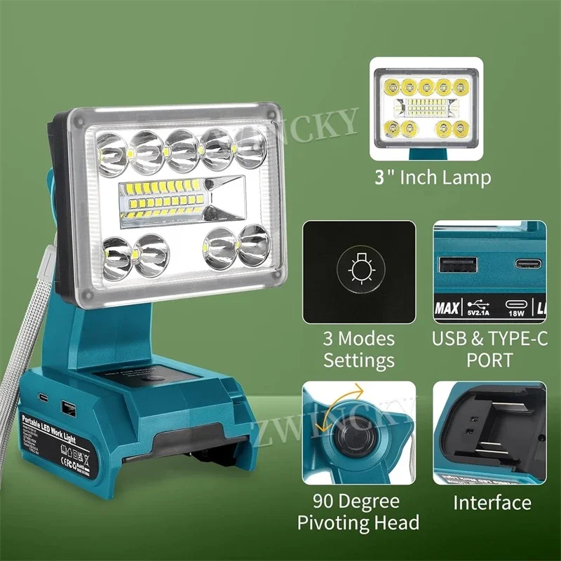 Cordless Work Light LED Flashl - Black+Decker Tool Cordless 评论和价格