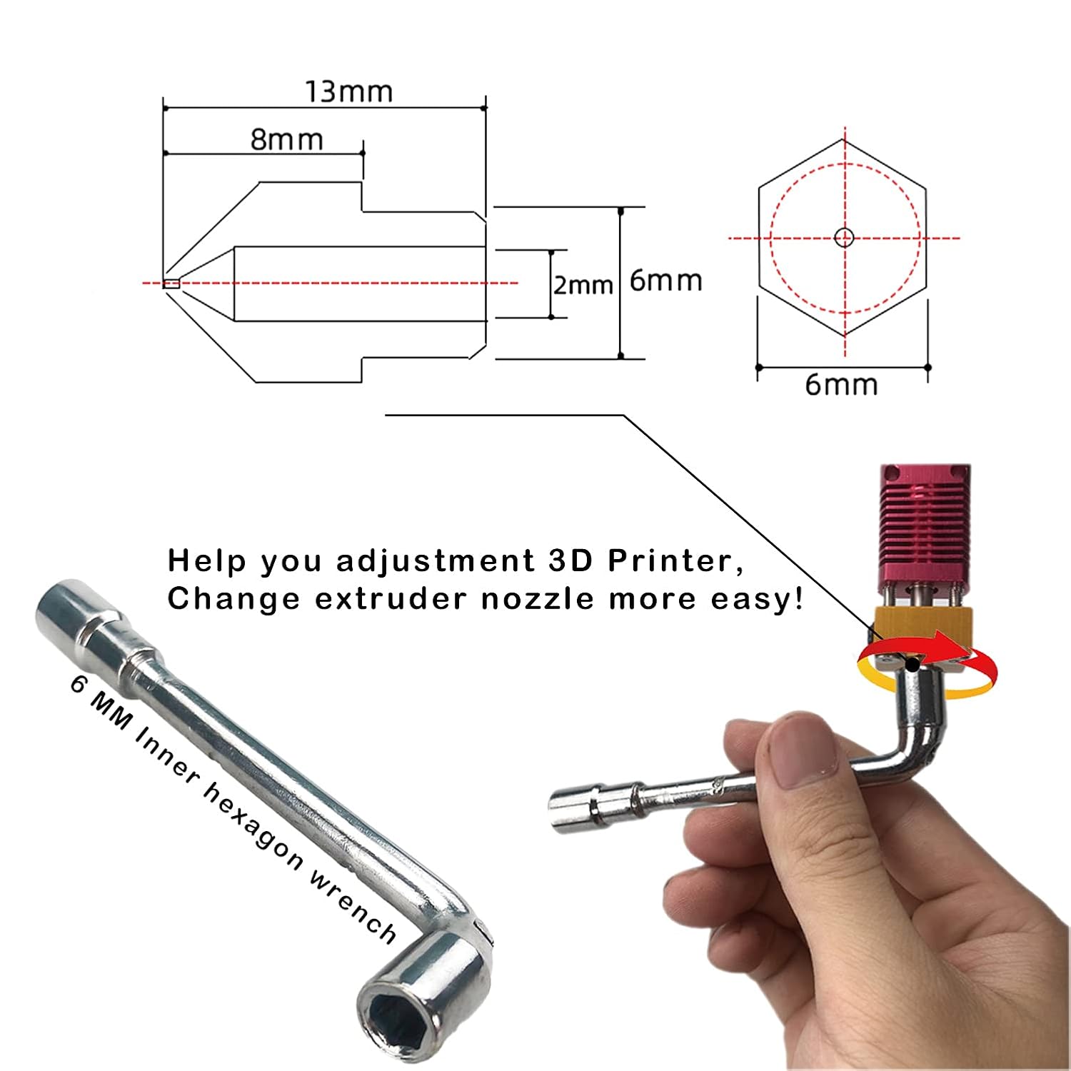 CREALITY 20 Pcs MK8 Brass Nozz - Creality Printer K1 评论和价格