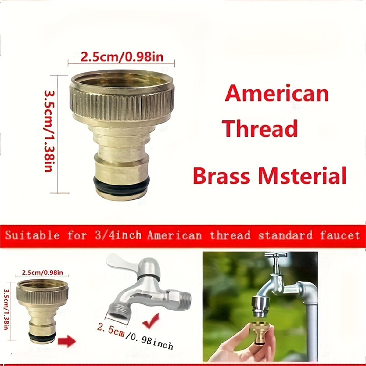 3/4 inch Threaded Garden Water - Compression Fitting Brass 评论和价格