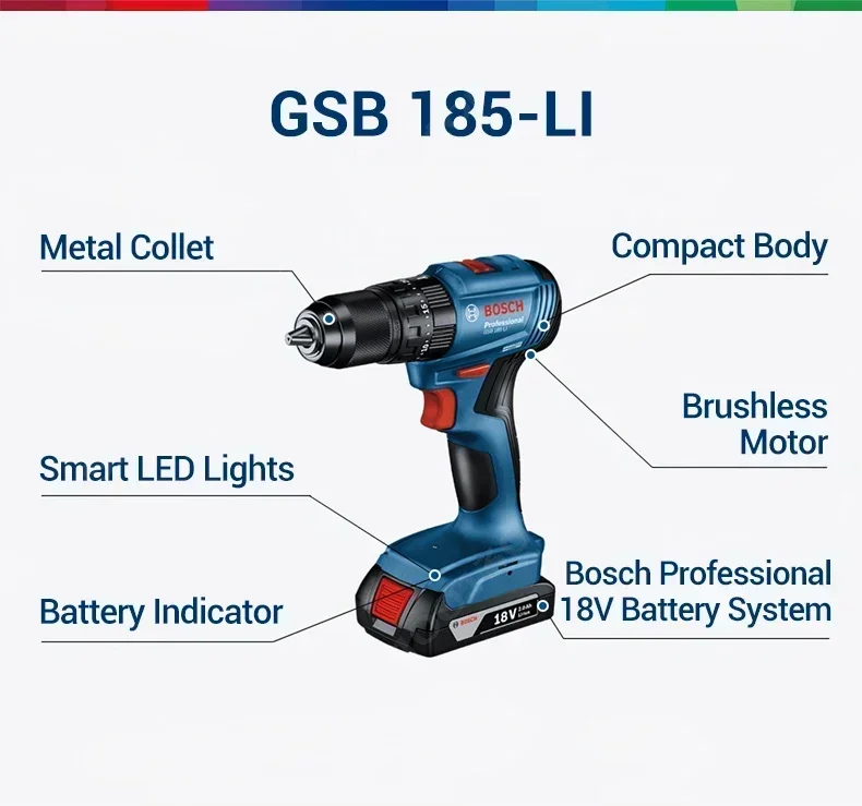 Bosch GSB 185-LI 18V Cordless  - Bosch Drill Gsb 18V 评论和价格