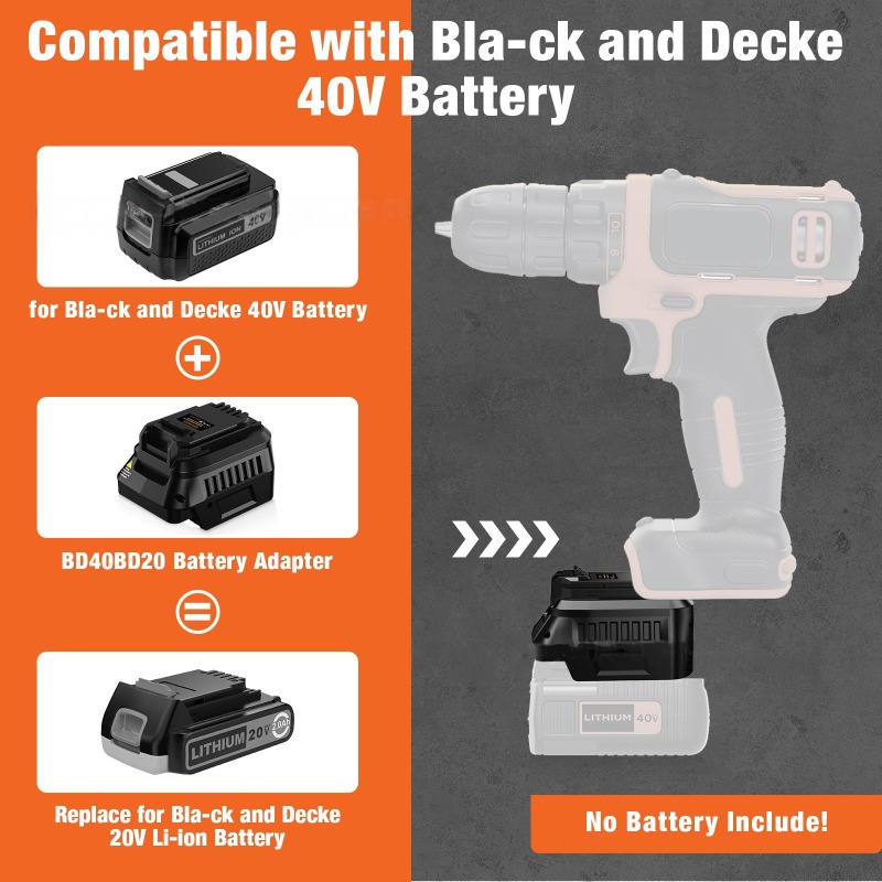 HAKSINKY Tool Battery Adapter  - Black+Decker Tool Cordless 评论和价格