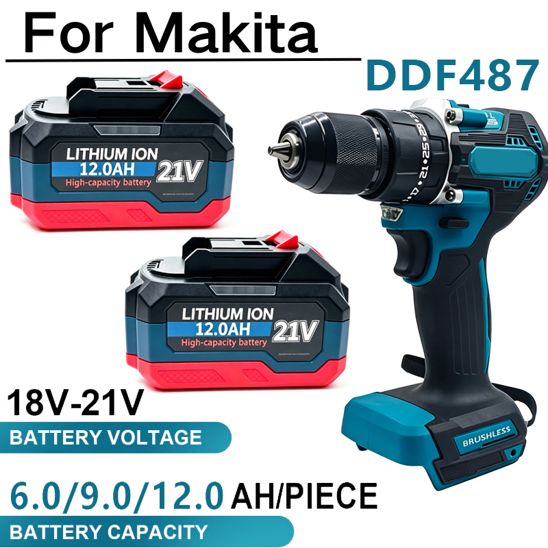 18-21V Battery 12.0Ah Recharge - Makita Drill Ddf484 评论和价格