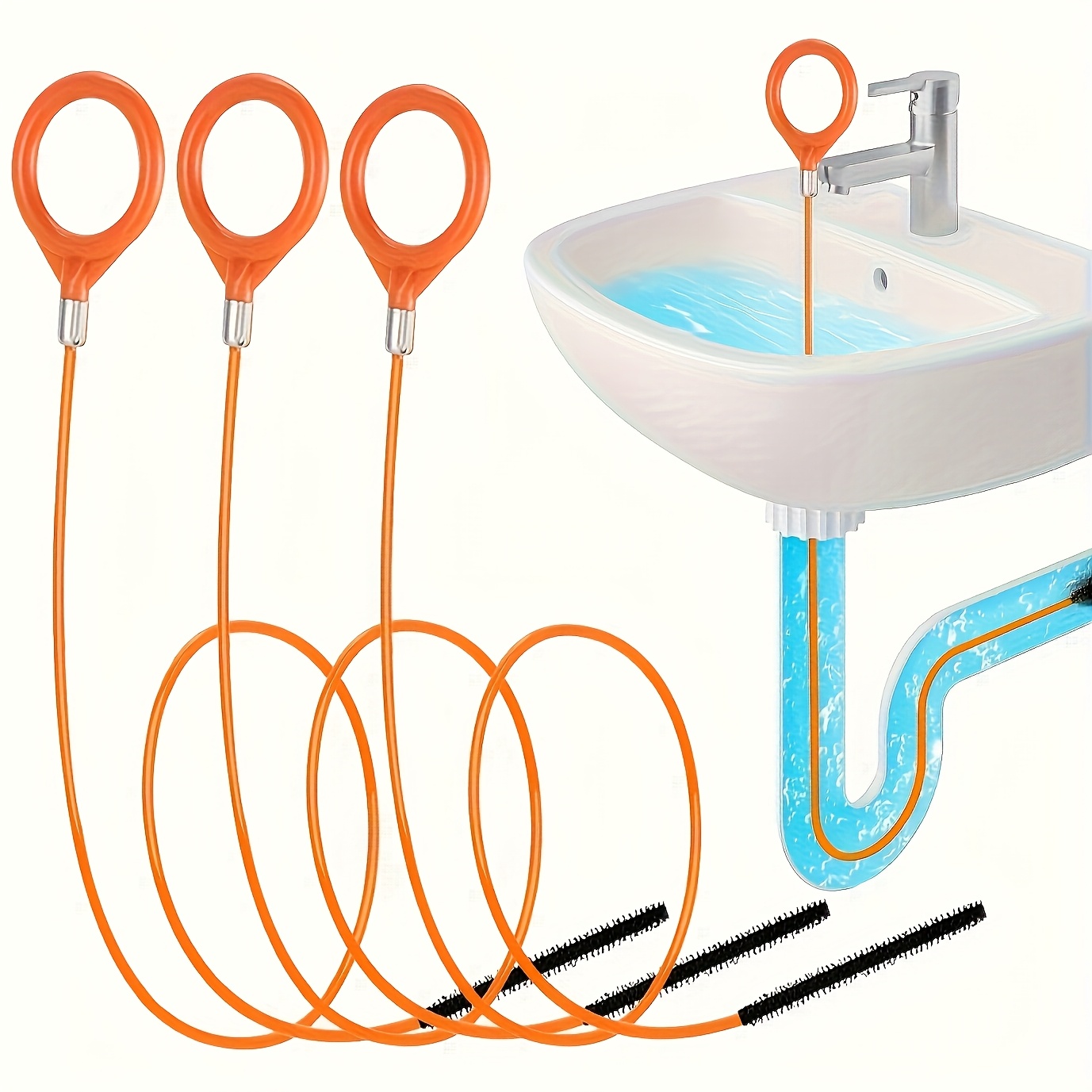 Sink Snake Hair Remover Tool,  - Drain Snake Flexible 评论和价格