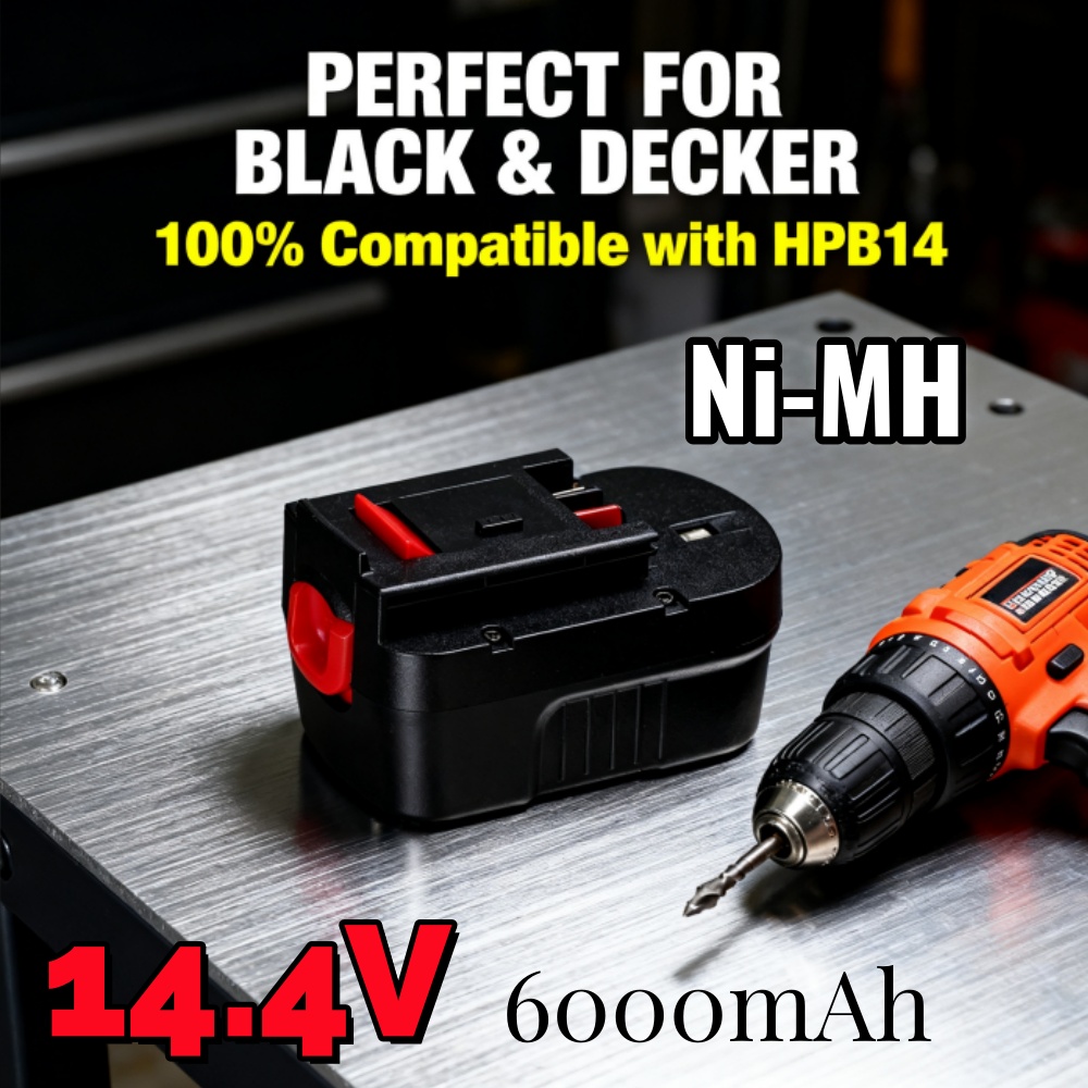 Upgraded 14.4V 6000mAh Ni-MH B - Black+Decker Tool Cordless 评论和价格