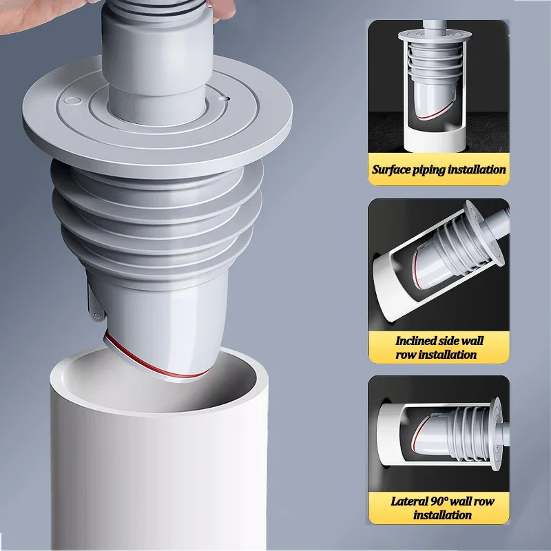 Silicone Bathroom Sewer Seal R - Drain Pipe Clip 评论和价格